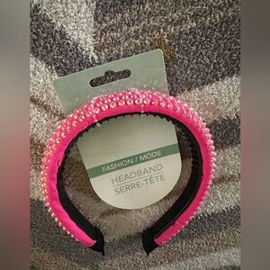 Pink studded rhinestone headband new summer fun pink headband